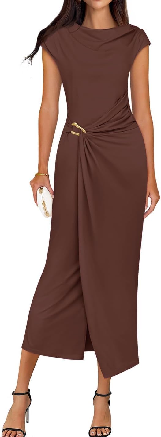 Model wearing bodycon midi dress
