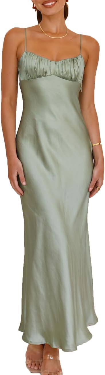 Back view showing spaghetti strap dress