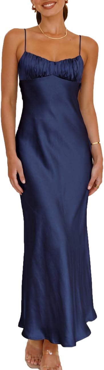 Back view showing spaghetti strap dress