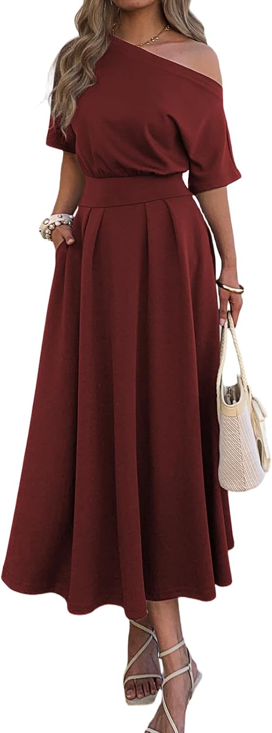 Back view of one-shoulder dress