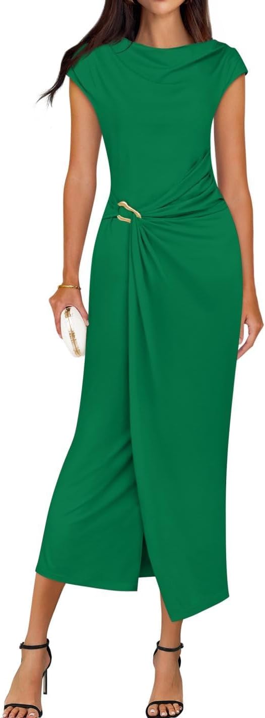 Full-length front view of midi dress