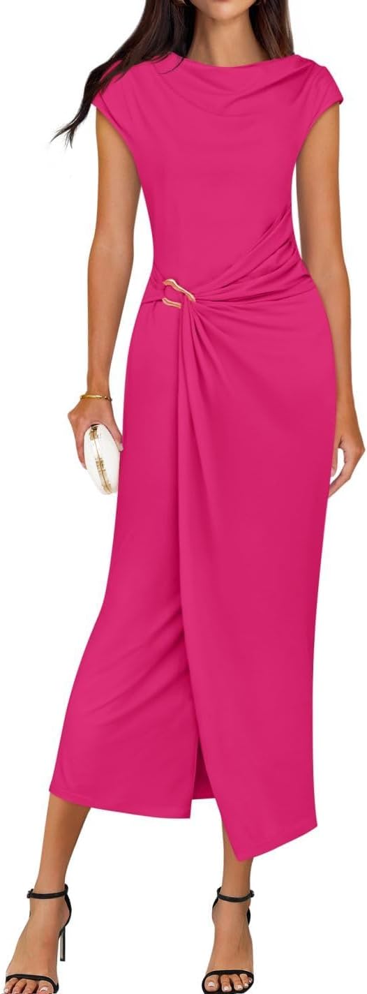 Back view of cap sleeve dress