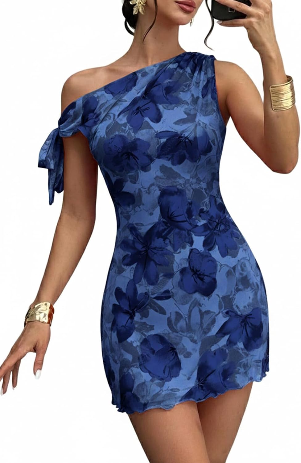 Acelitt Womens Summer Floral Off Shoulder Dress,S-XXL