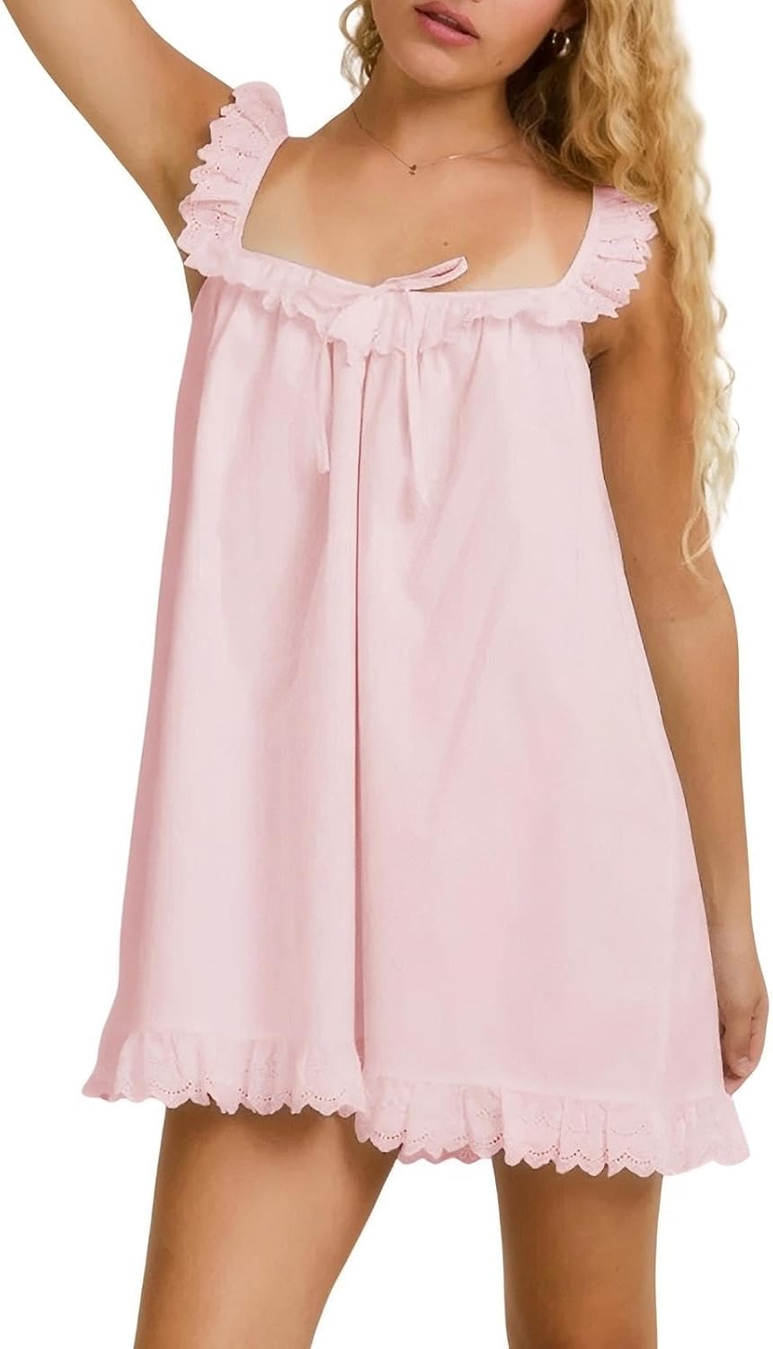 Close-up of lace trim neckline