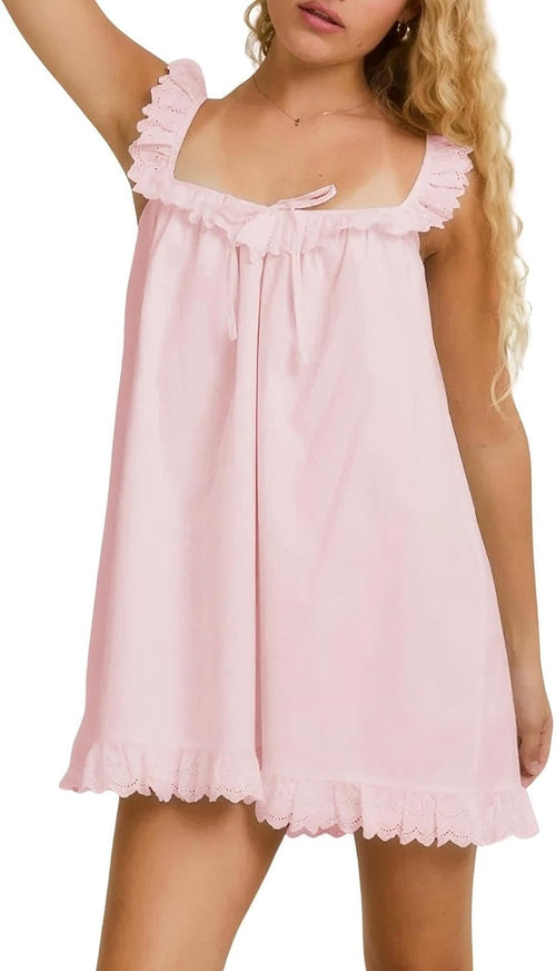Close-up of lace trim neckline