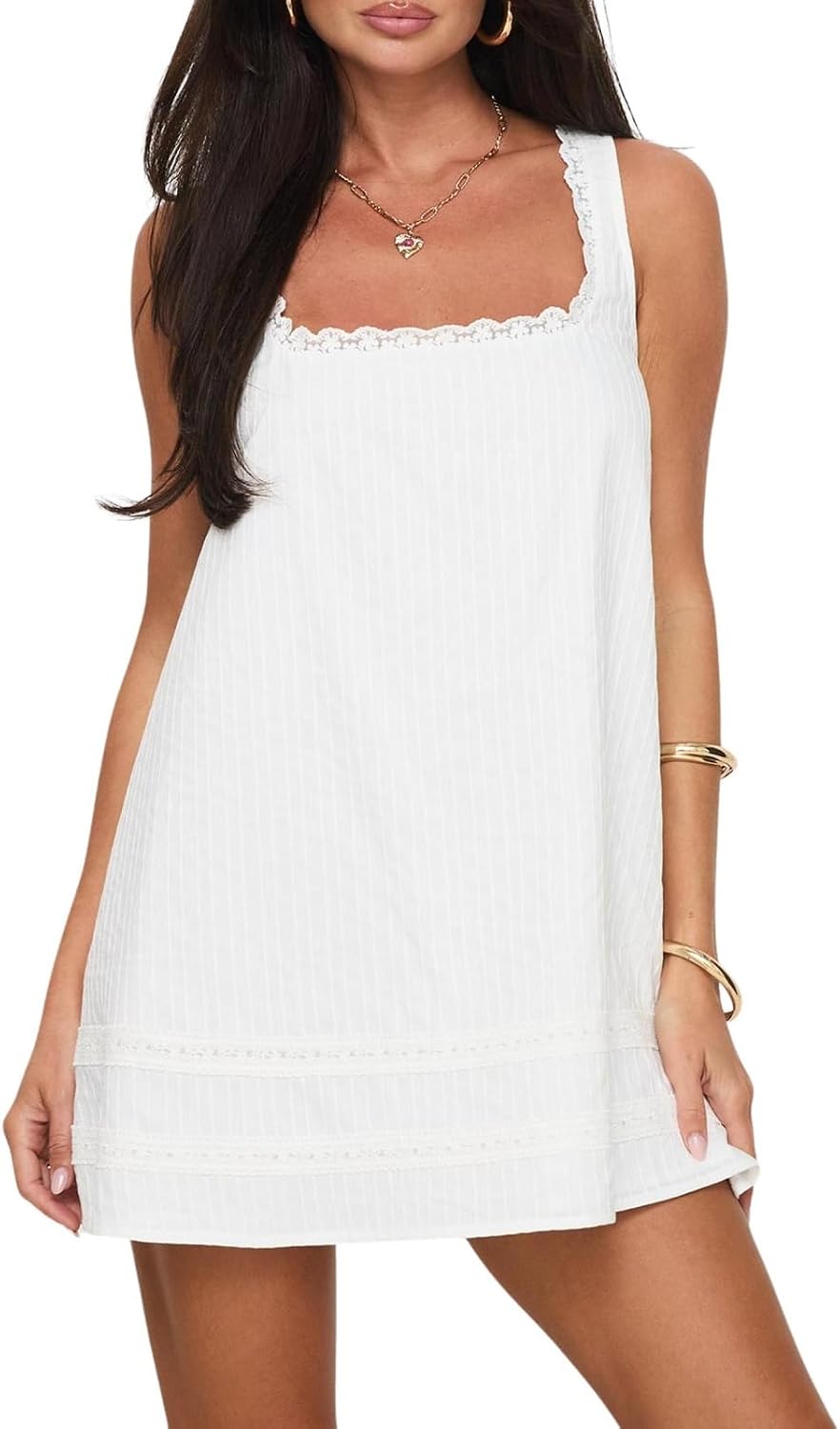 Three-quarter view of babydoll dress
