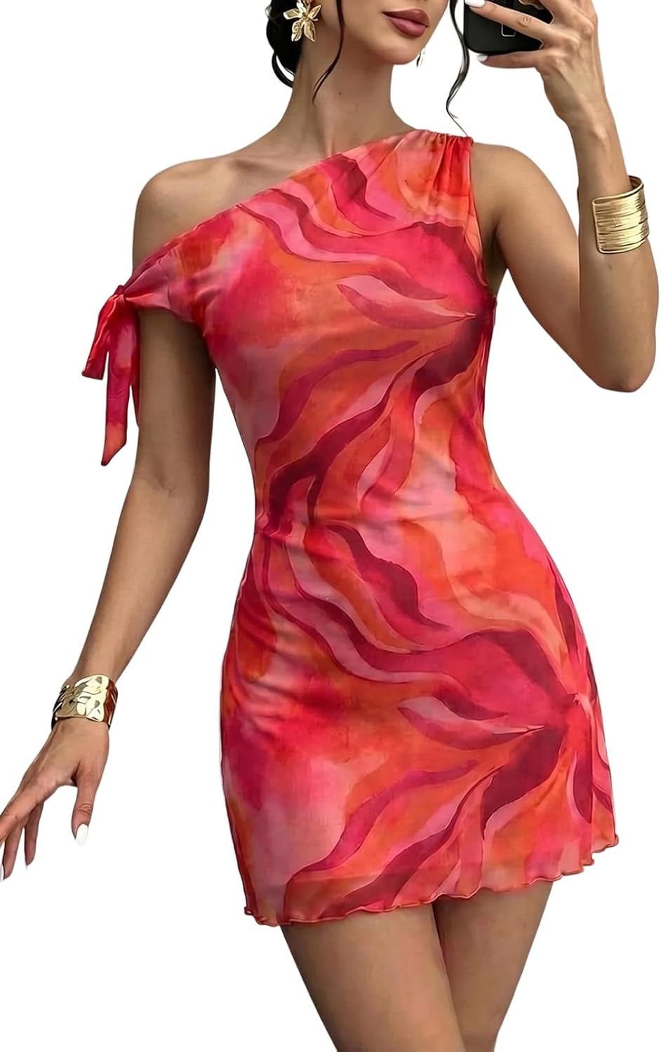 Acelitt Womens Summer Floral Off Shoulder Dress,S-XXL