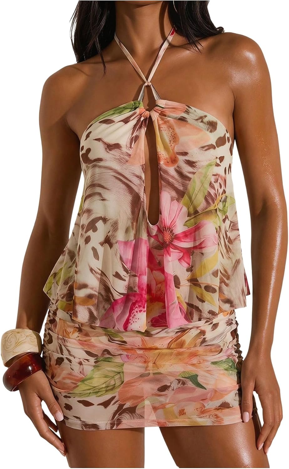 Close-up of draped ruching detail