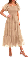 Full-length front view of midi dress