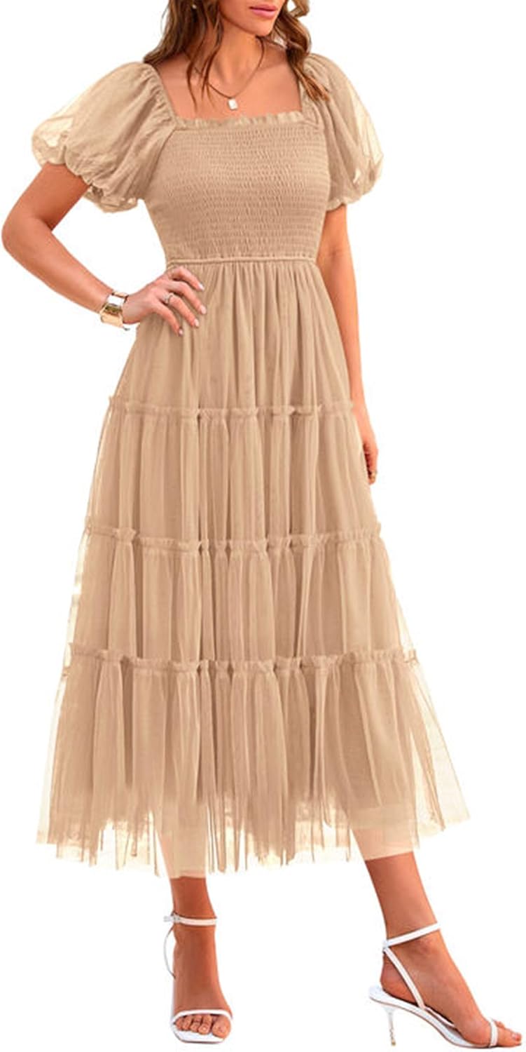 Full-length front view of midi dress