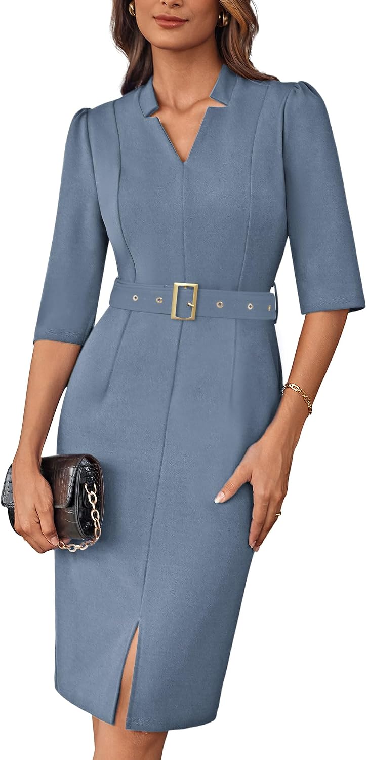Color detail view of work dress