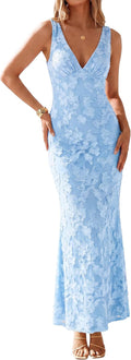 Floral v-neck bodycon maxi dress with mesh detail