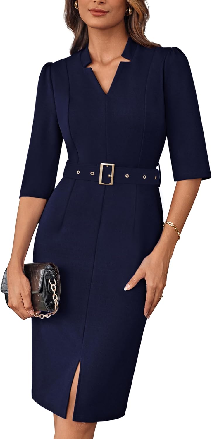 Full-length front view of sheath dress