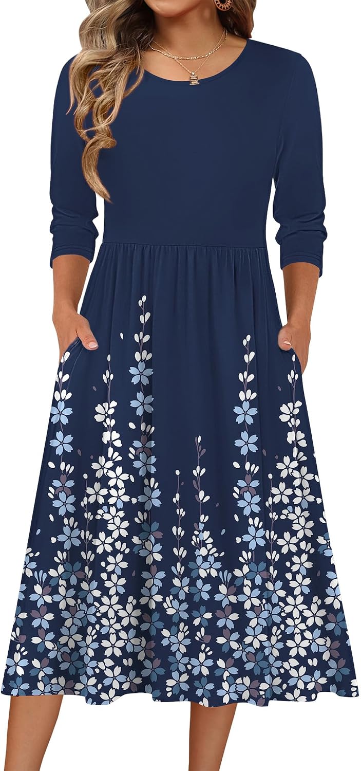 Full-length front view of midi dress