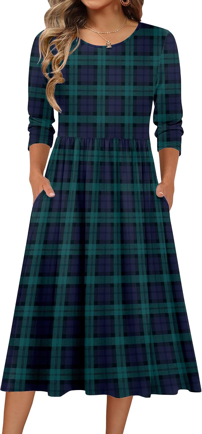 Full-length front view of midi dress