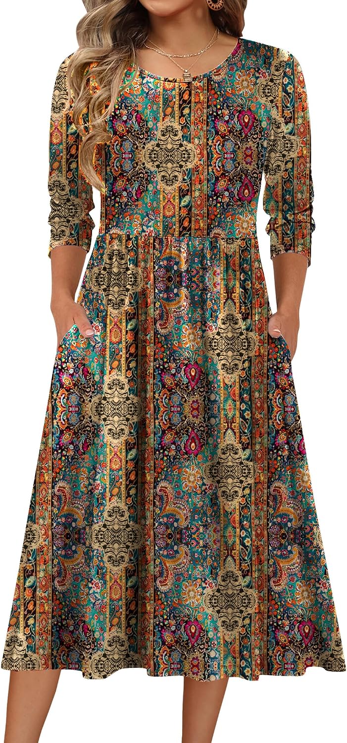 Model wearing A-line pocket dress