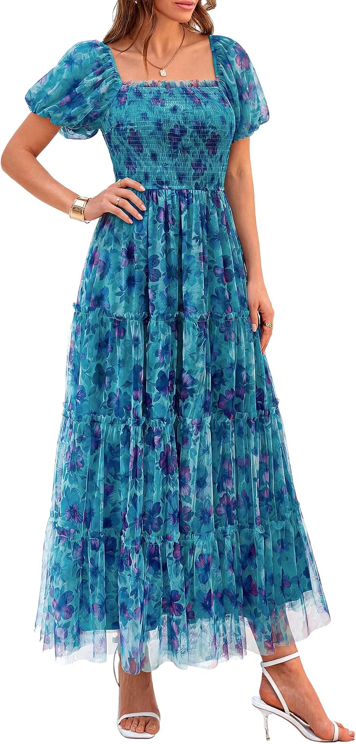Model posing in elegant midi dress