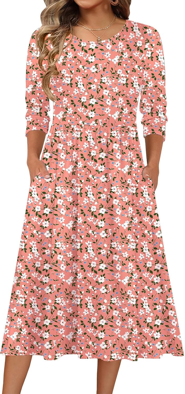 Full-length front view of midi dress